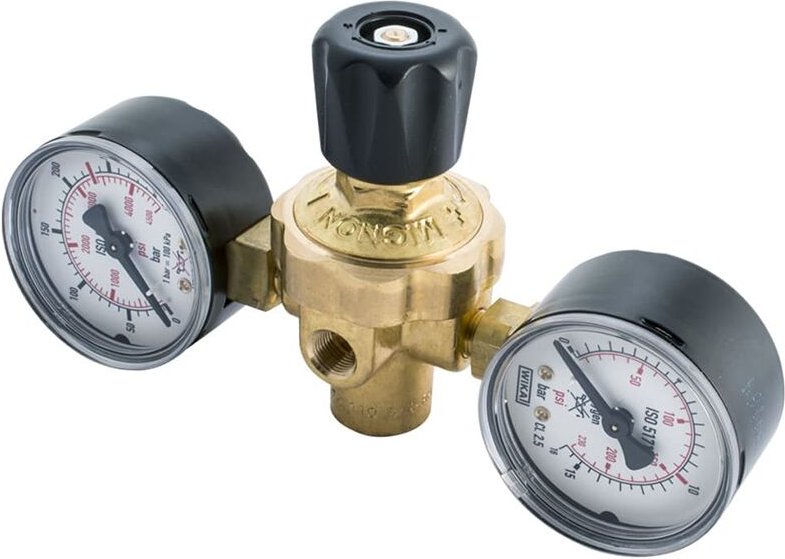 Mini-Druckregler Stickstoff 1l Flaschen 150bar Eintrag salida10bar