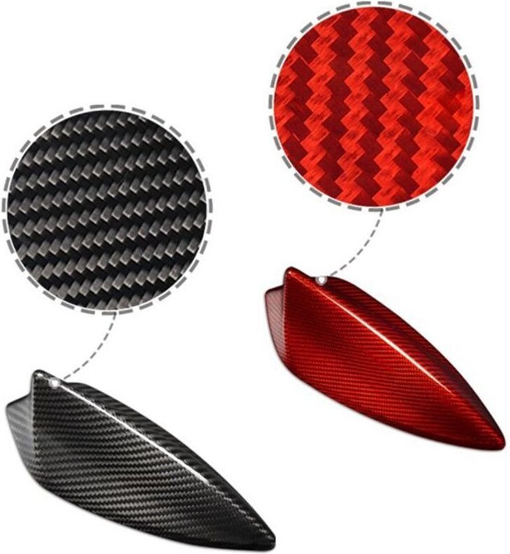 Autoantennenabdeckung, Dekorative Aufkleber, Kohlefaser-Zubehör für Camaro 2016-2023, Rotes Kohlefaser-Muster