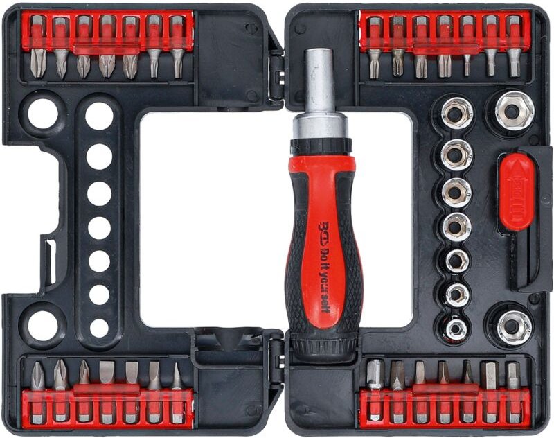 Bgs Technic - Bit-/Steckschlüssel-Einsatz-Satz mit Ratschen-Drehgriff für Bits, umschaltbar 38-tlg.