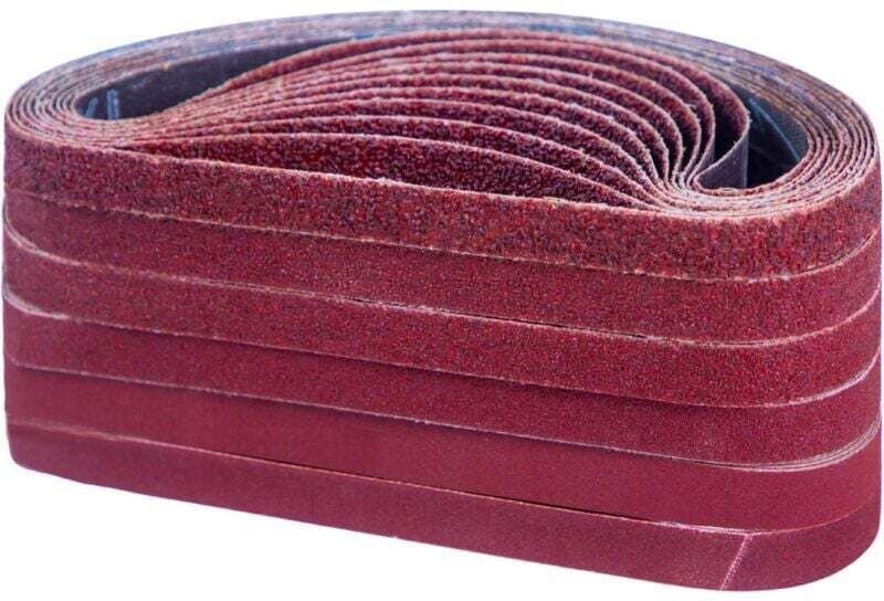 52020 mm Schleifband, Set mit 10 Schleifbändern (je 10 Stück, Körnung 40/60/80/120/180/240/320/400/600/800) für Bandschl...
