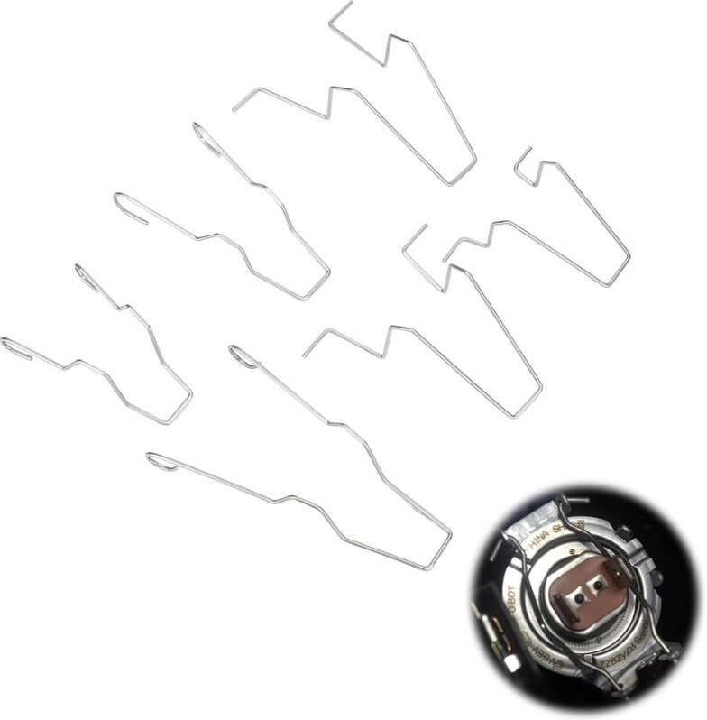 Scheinwerferklemme, 6 Klemmen für H1/H3/H4/H7, Stahl-Scheinwerferfederklemme, Befestigungsclips, für Abblendlicht, kompa...