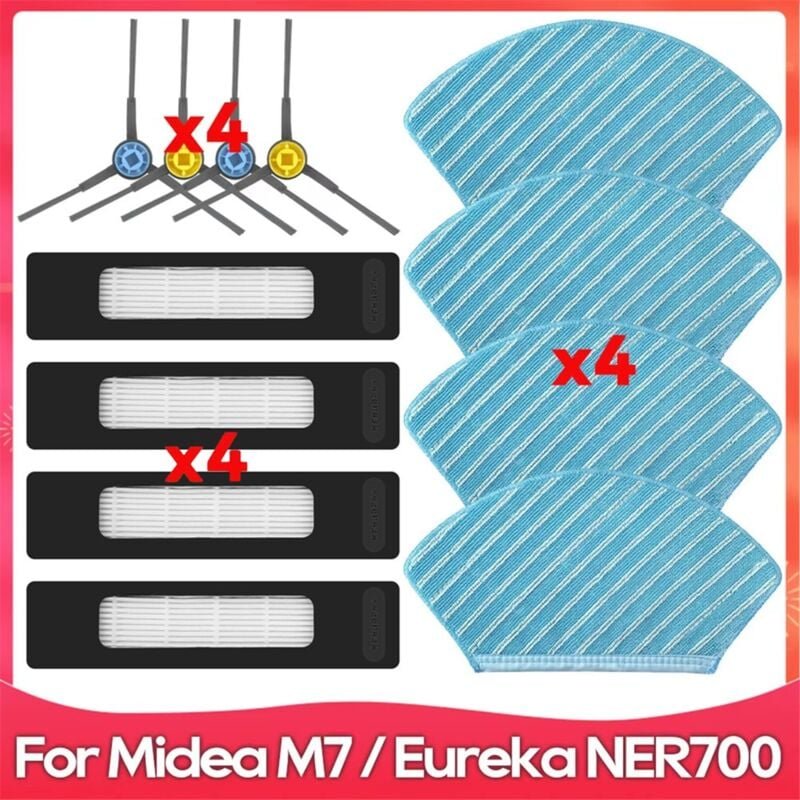 Ersatzteile für M7 / Pro Max NER700 Roboter-Staubsauger, Zubehör, Seitenbürste, Wischpad, Filter