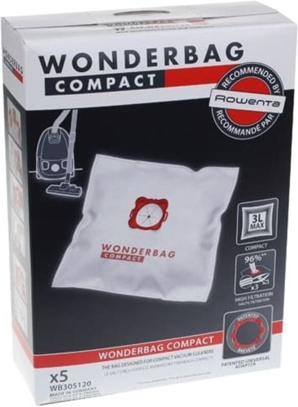 Schachtel mit 5 universalbeuteln für kompaktstaubsauger - Rowenta - wb305120