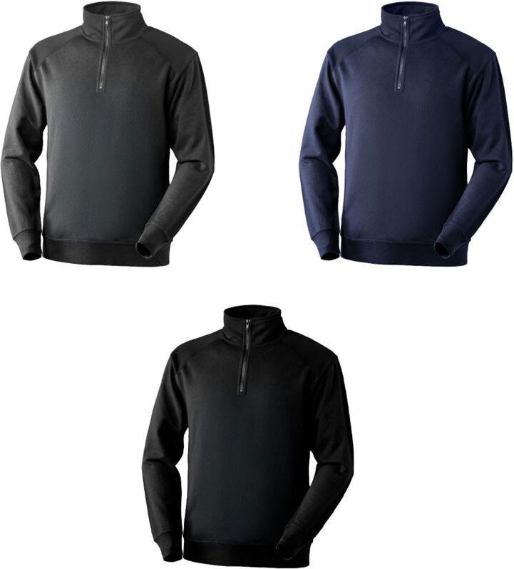 Anniston Arbeits-Sweatshirt mit halbem Reißverschluss - xl - Grau - Neri