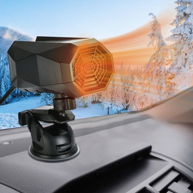 12V 150W Auto-Windschutzscheibenentfeuchter, 2-in-1 tragbarer Auto-Heizlüfter mit 360°-Schwenkfunktion, Auto-Heiz- und E...