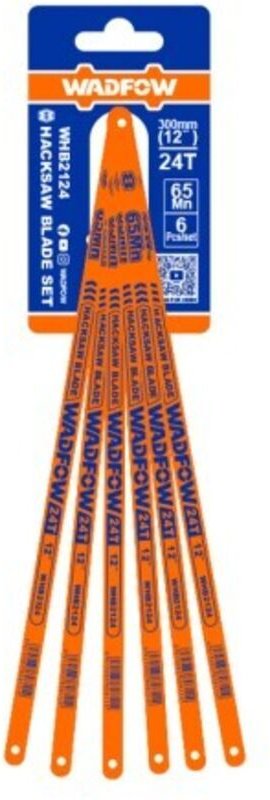 WADFOW 300 mm 24TPI Sägeblatt (6 Stück), 65Mn Stahl, präzises und langlebiges Schneiden