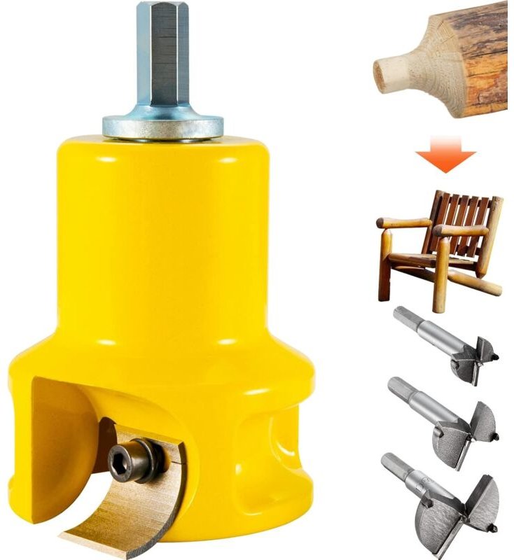 Zapfenschneider, 38 mm Durchmesser, hochwertiger Möbelschneider aus Aluminium und Stahl, mit zwei gebogenen Klingen und ...