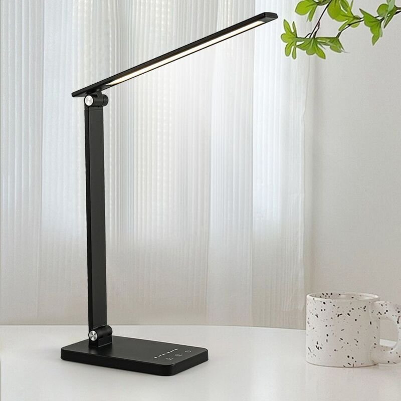 10 W LED-Schreibtischlampe mit USB-Anschluss, dimmbare LED-Schreibtischlampen, 655 lm, leistungsstark, verstellbarer Soc...