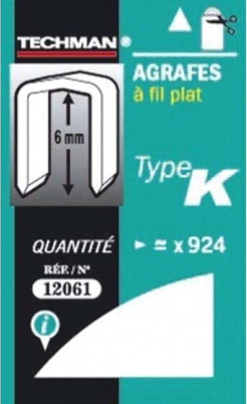 6 mm Klammern - Typ K TECHMAN