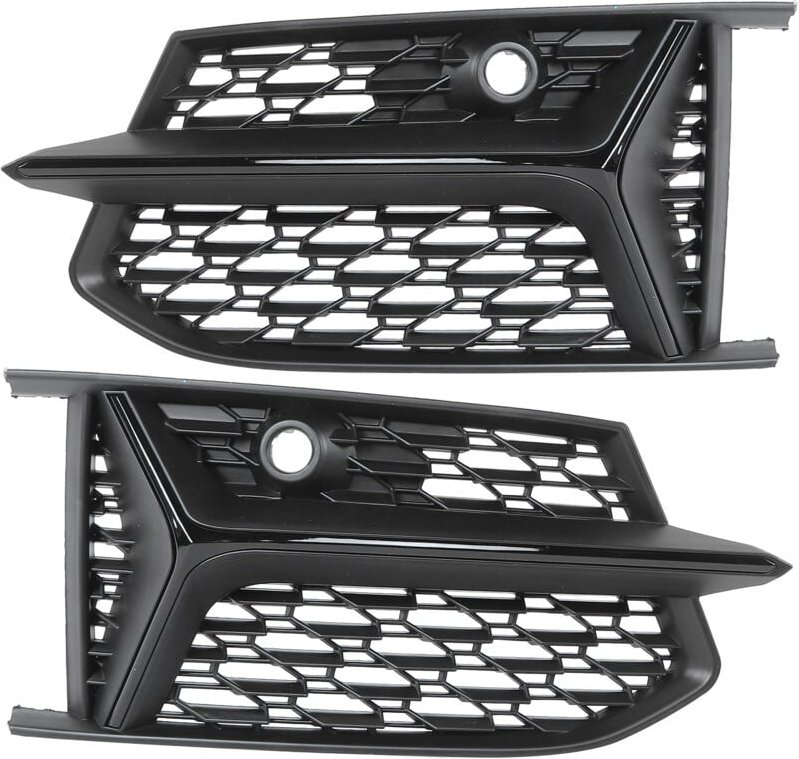 Eosnow Glnzendes schwarzes Wabennetz für Nebelscheinwerfergitter im RS6-Stil, passend für A6 C8 S6 2019 2020 (Mattschwar...