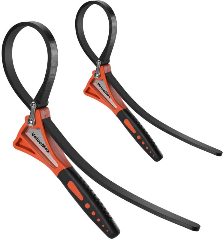 2-tlg. Bandschlüssel Set Gummi Rohrzange 460mm&630mm verstellbares Ölfilter Bandschlüssel Set, Universal Ölfilterschlüss...