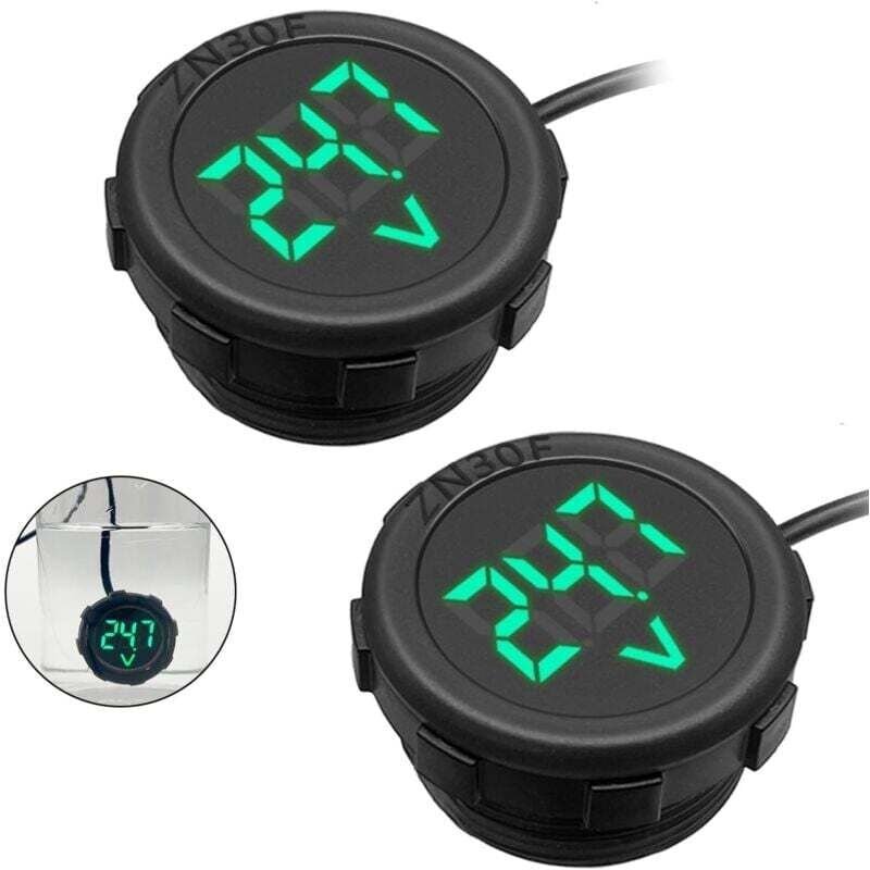 Voltmètre numérique à affichage LED DC 4V-100V pour automobile, testeur de tension de batterie, adapté aux motos, bateau...