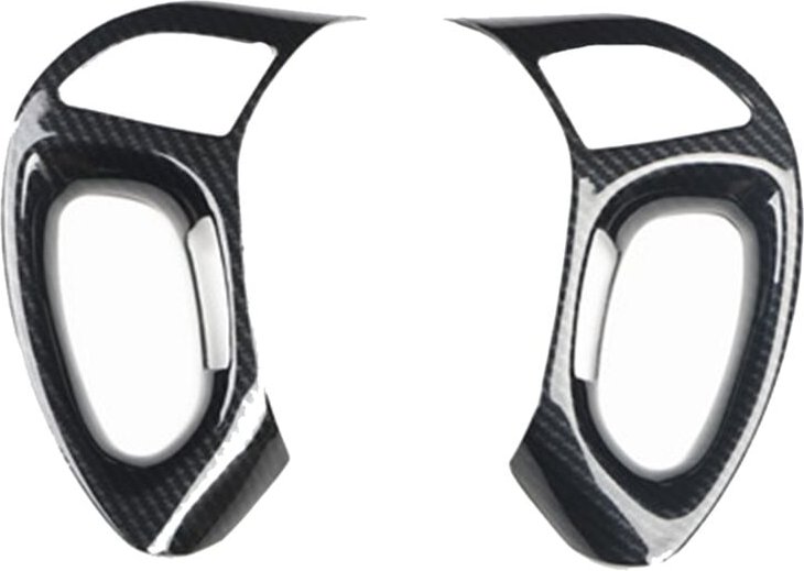 Auto Lenkrad Knopf Zierrahmen Aufkleber Abdeckung für IX35 2010-2015 Innendekoration ABS Kohlefaser LHD