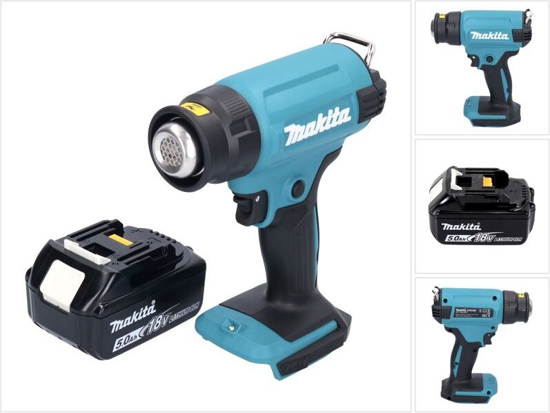 Dhg 180 T1 Akku Heißluftgebläse 18 v 550 °c + 1x Akku 5,0 Ah - ohne Ladegerät - Makita