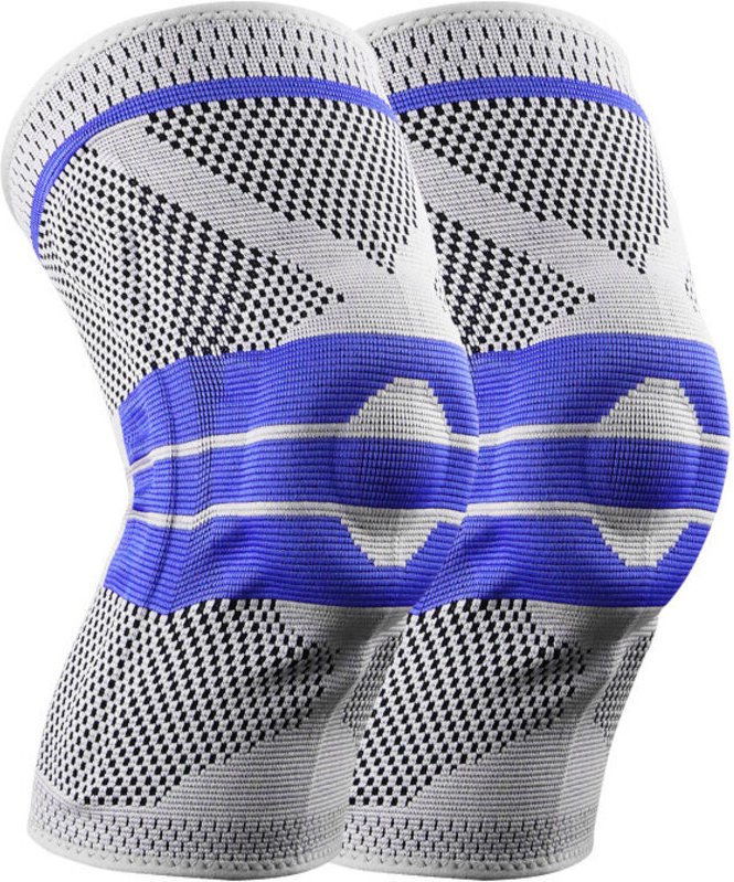 BEBUSINGOTO 2er-Pack XL-Kniekompressionsbandagen, Patella-Stabilisator mit Silikongel-Federunterstützung, Knieorthesen m...