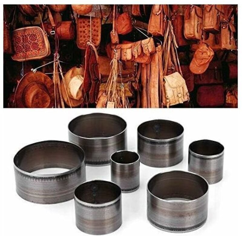 Runder Lederschneider, 7-teiliges Lederschneidewerkzeug, Hohlstanz-Set, Manuelles Lederstanz-Set, Lederschneider, Kreiss...