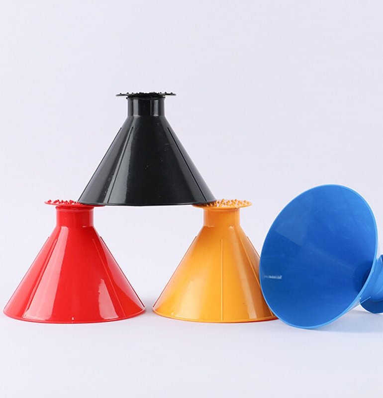 Eiskratzer für Auto, 4 Stück, abnehmbarer Schneeschaber, rund, 2-in-1, magische tragbare Kunststoff-Schneeschaufel, lang...