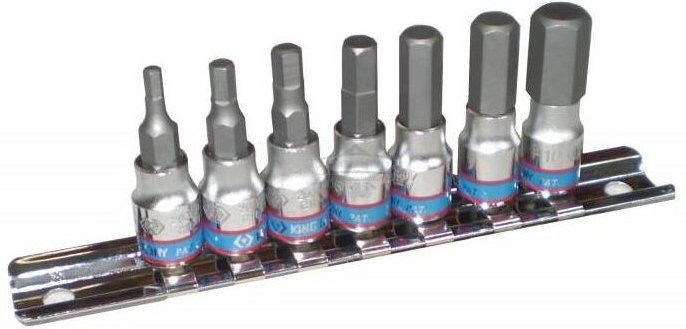 King Tony - 7 pc. 1/4 "jg.spanner de box w/hex bit.