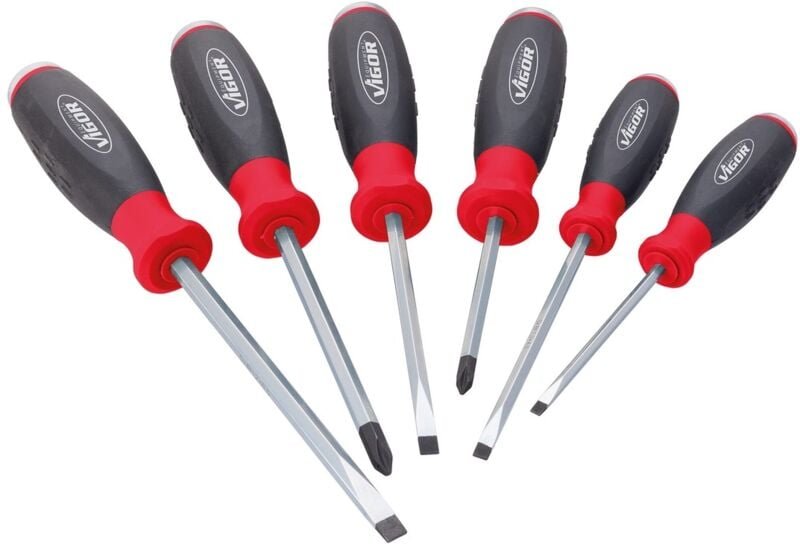 Schraubendreher Satz ∙ mit Schlagkappe ∙ V3562 ∙ Kreuzschlitz Profil ph, Schlitz Profil ∙ 6-teilig ∙ 0,6 x 3,5 – 1,2 x 6...