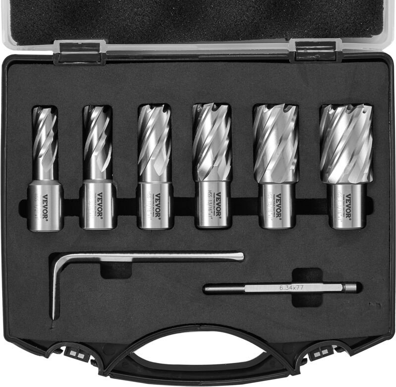 Mophorn - vevor Kronenbohrer-Set Metall 6 tlg. 1/2, 9/16, 11/16, 13/16, 15/16, 1-1/16 Zoll Kernbohrer-Satz 25,4 mm Schni...