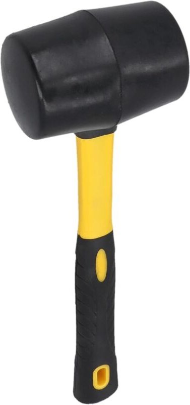 Schwarzer Gummihammer, 55 mm, kleiner Universalhammer mit 2K-Zweikomponenten-Griff