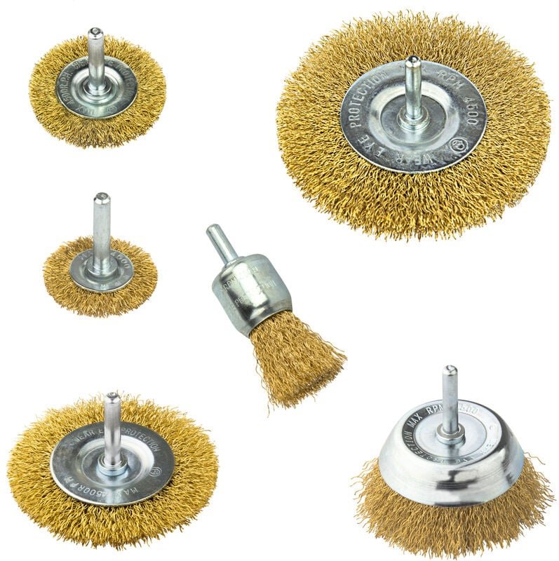 Scheibenbürste 6tlg. für Bohrmaschine DSB6