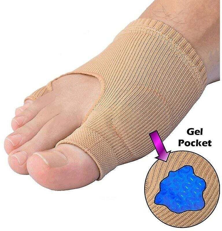 Ein Paar Stützen bei Ballenzehen, Hühneraugen, Gicht, Arthritis und Fußschmerzen