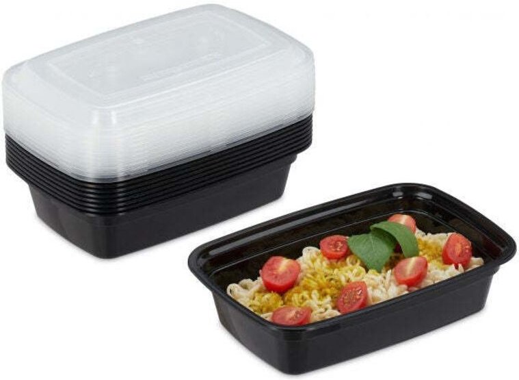 Set of 10 meal prep boxes 1 compartment