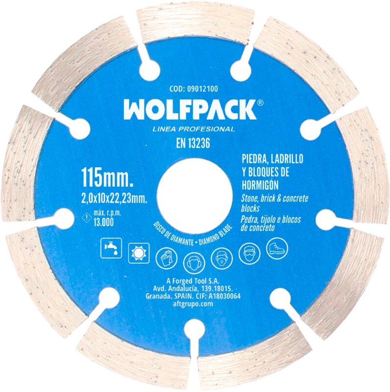 AFT - Diamantscheibe ø 115 mm. Stein, Ziegel, feuerfeste Materialien, Betonblöcke,