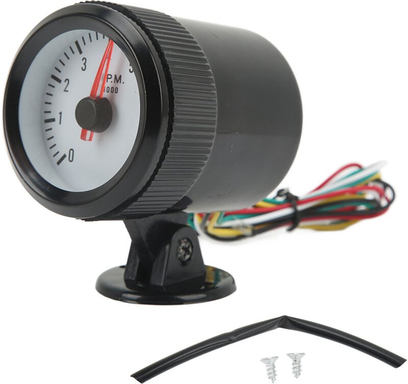 52-mm-Drehzahlmesser mit LED-Hintergrundbeleuchtung für Autos, Drehzahlmesser 0-8000 U/min für 4, 6 oder 8 Zylinder, Zei...