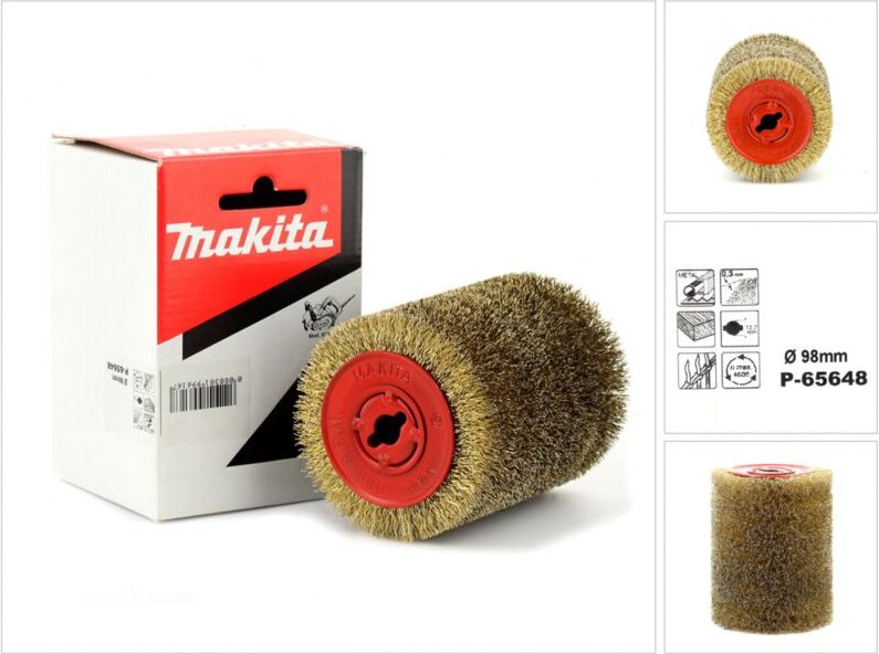 Makita Stahldrahtbürste vermessingt 100mm x120mm Bürstenschleifer 9741J P-65648