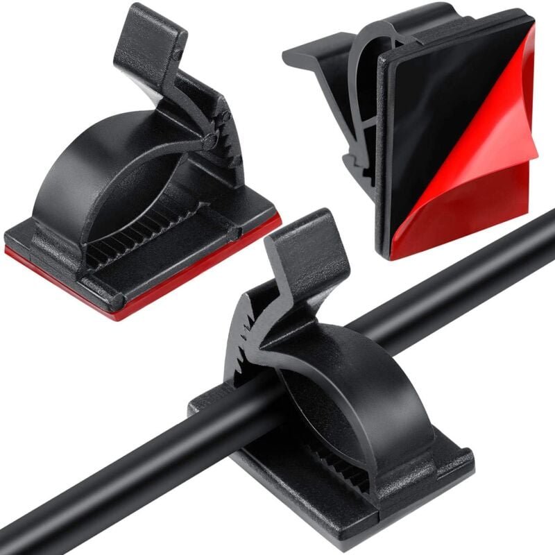 60 Stück Mini-Kabelklemmen für den Außenbereich mit Klebestreifen, Lichtklemmen, Dekorationsklemmen, selbstklebende Hake...