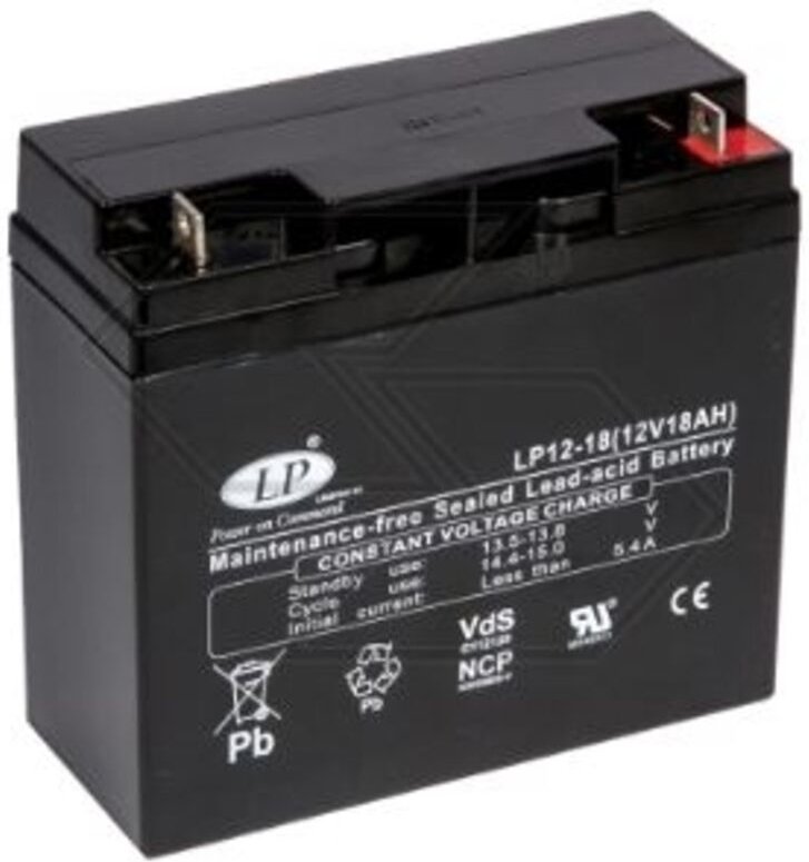 Batterie für verschiedene Modelle AGM LP12-18 18 Ah 12 V polig + RECHTS