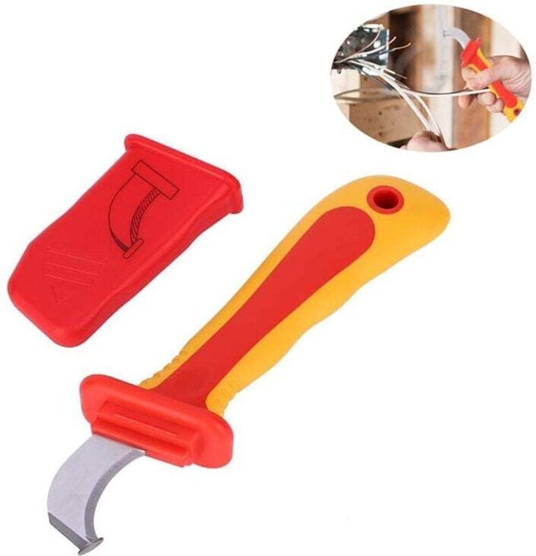 Antimagnetisches Isoliermesser für Elektriker, schnelles Abisolieren, Kabelabisolierer, 1000 V, 210 mm, Ratschenkabelsch...