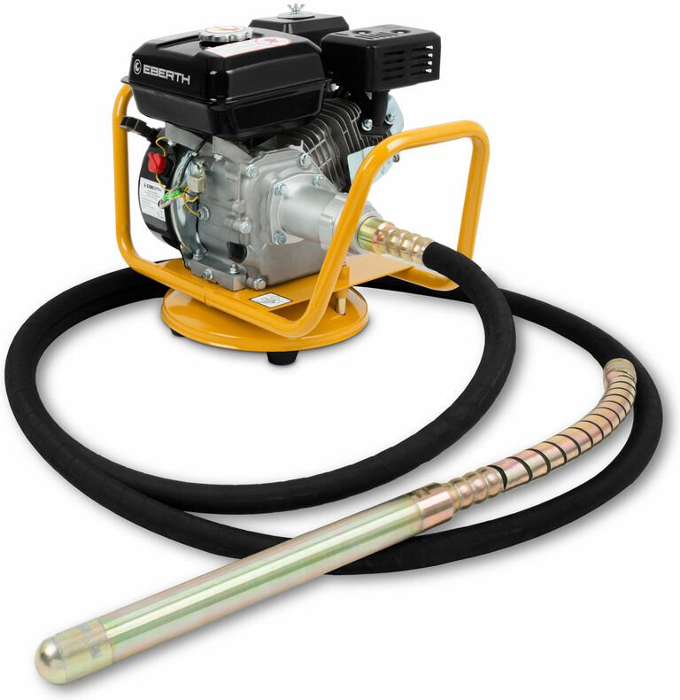 Betonrüttler Flaschenrüttler Betonverdichter Benzin 4800W, Schlauchlänge 6m, Stahlverstärkte Rüttelflasche mit 45mm Durc...