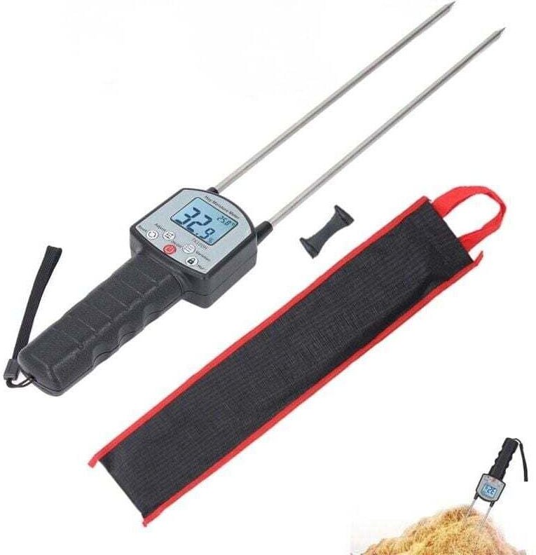 Heufeuchtemessgerät, digitales LCD-Display, tragbarer Wassergehaltsanalysator für Getreide (Stroh/Kleie/Futtergras/Weize...