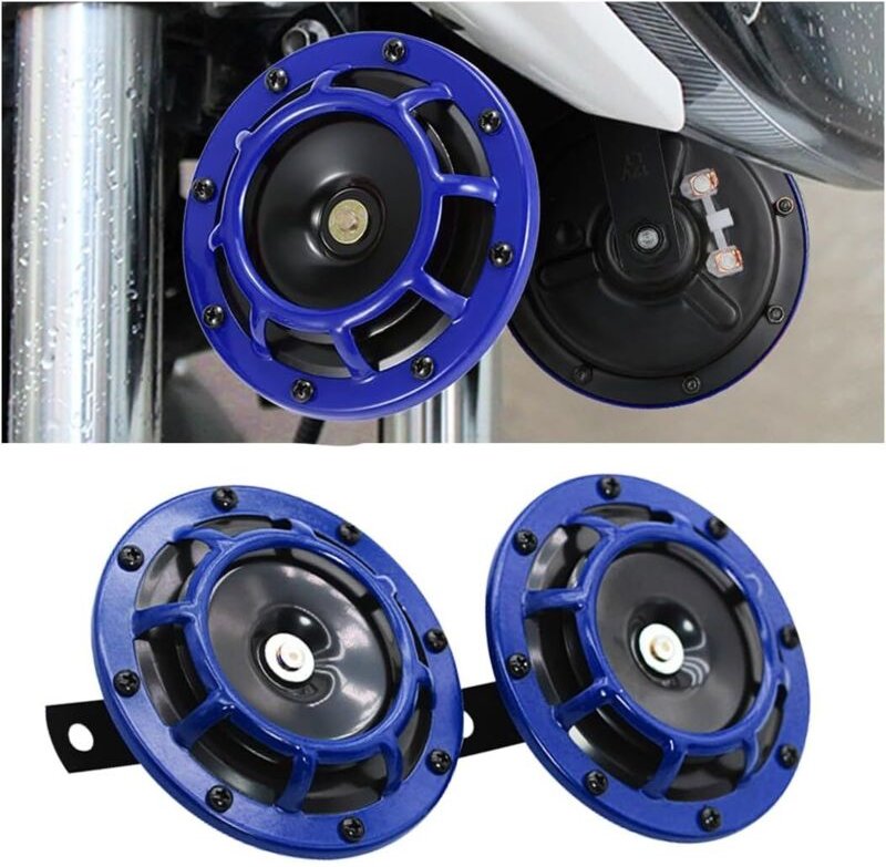 2-teilige Universal-Autohupe, superlautes Doppel-Metallhupen-Set mit hohem und tiefem Ton für Auto, elektrische Autohupe...