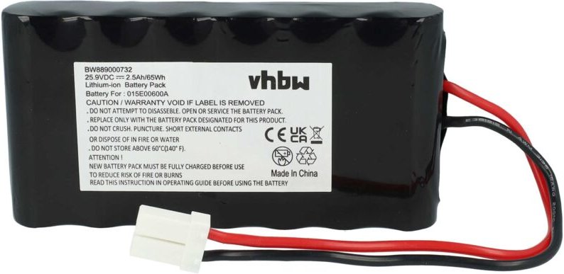 Vhbw - Akku kompatibel mit Wiper i100S, i130s, i70 Rasenmäher (2500mAh, 25,9V, Li-Ion)