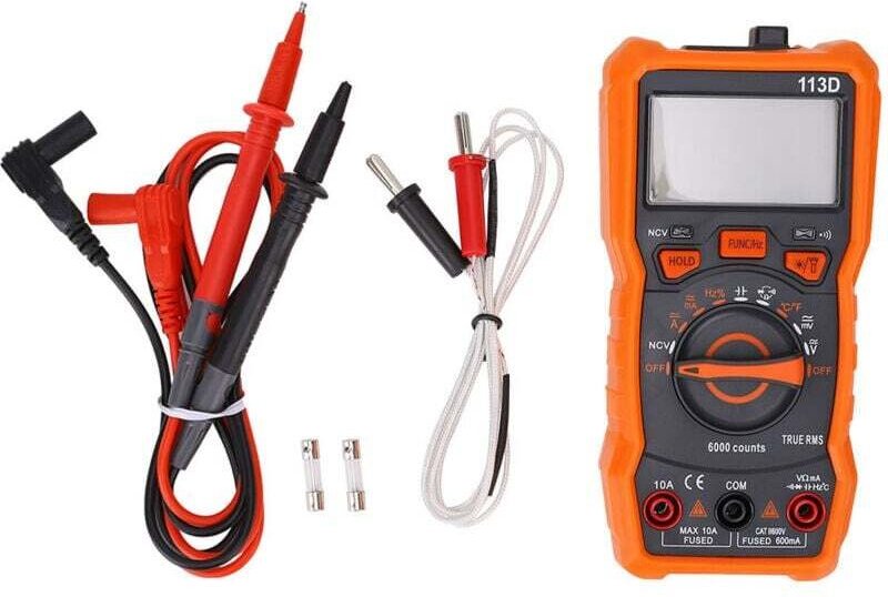 Multimètre Numérique Portable 6000 Points Détection Tension AC DC Courant Multifonction Écran LCD