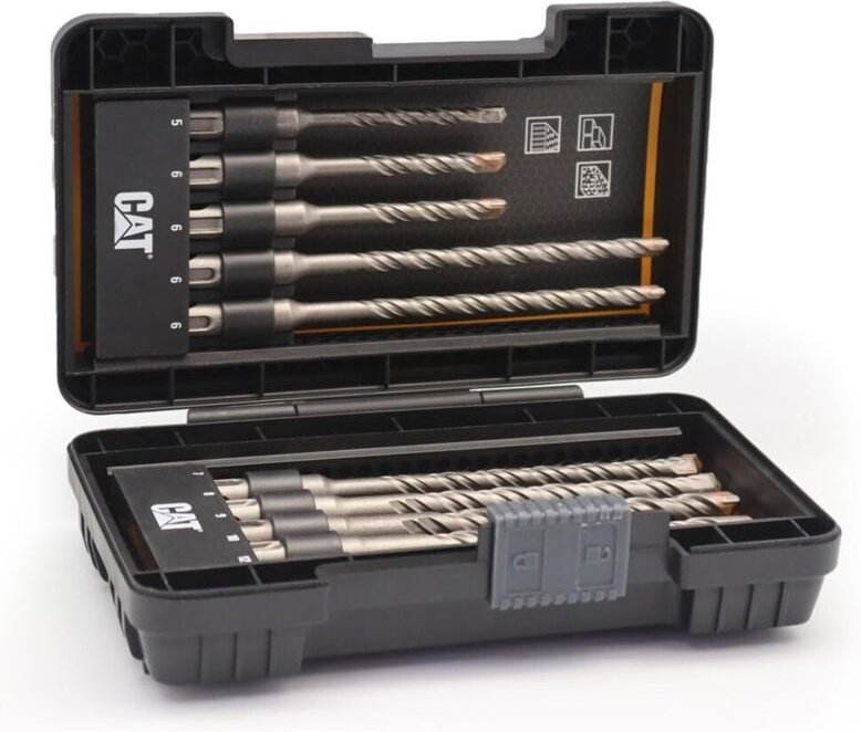 SDS Plus CAT DA03901 Bohrer-Set, 10-teilig, Chrom-Vanadium-Stahl