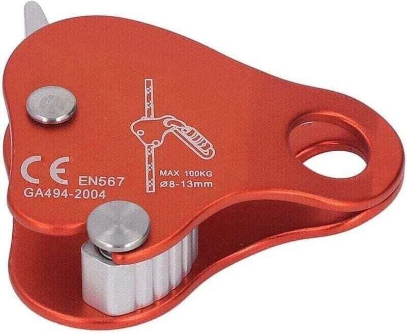 Selbstsichernde Kletterseilklemme aus Aluminiumlegierung, 8-13 mm, für Outdoor-Klettern und Bergsteigen, orange.