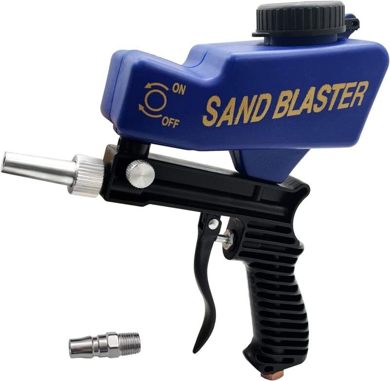 Sandstrahlpistolen-Set, Sandstrahl-Sprühgerät zum Entfernen von Farbe, Flecken, Rost und zum Reinigen von Oberflächen (b...