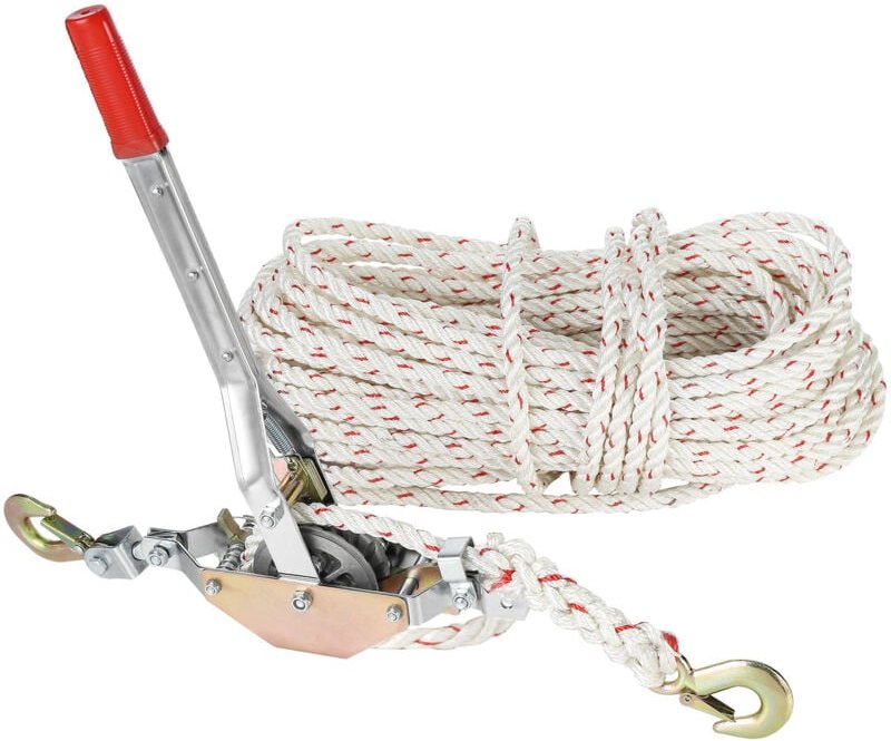 Seilzuggerät,Zugkraft 3/4 Tonne (1.653 lbs),100 Fuß Seil x 0,6Zoll Durchmesser,Hochleistungs-Mitlaufseilwinde zum Bewege...