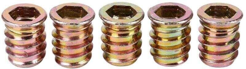 5er-Packung Einsätze, XU, M10 x 20 mm Gewinde für Holz, hochwertiges Produkt, langlebig und zuverlässig, ausgewählte Mat...