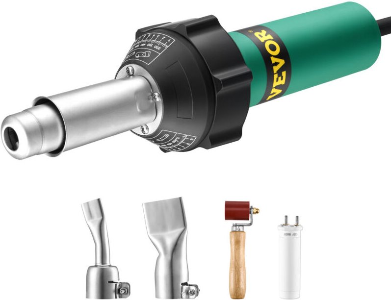 VEVOR Heißluft-Kunststoffschweißgerät, 1600 W Heißluftpistole, 50–600 °C PVC TPO Vinyl Schweißpistole Kunststoff, Hot Ai...