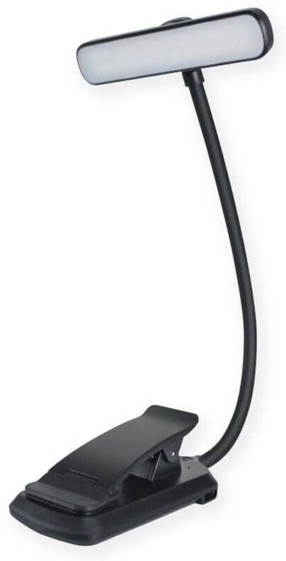 Leselampe mit 24 LEDs, wiederaufladbar, zum Anklemmen, Augenschutz, stufenlose Dimmfunktion, 3 Lichtfarben, 360° flexibl...