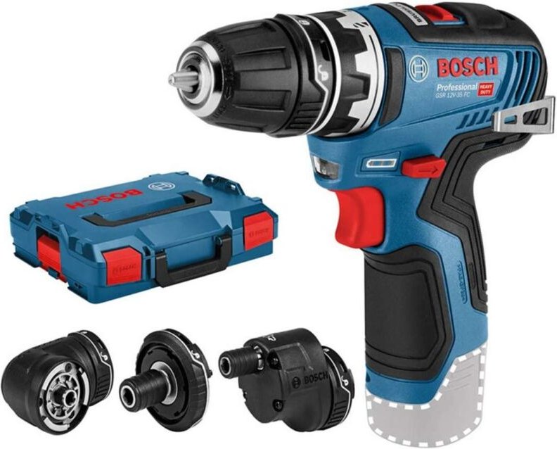Bosch Akku-Bohrschrauber gsr 12V-35 fc ohne Akku/Lader mit 4 Aufsätzen in L-Boxx