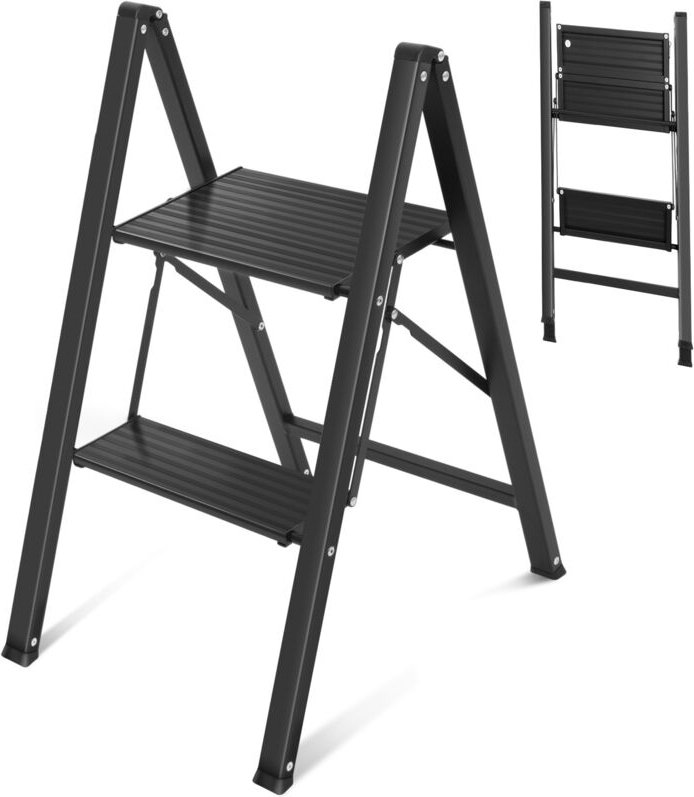 Sekey 2-stufige Klappleiter – kompakt, leicht und ideal für Küche, Schlafzimmer und kleine Arbeiten