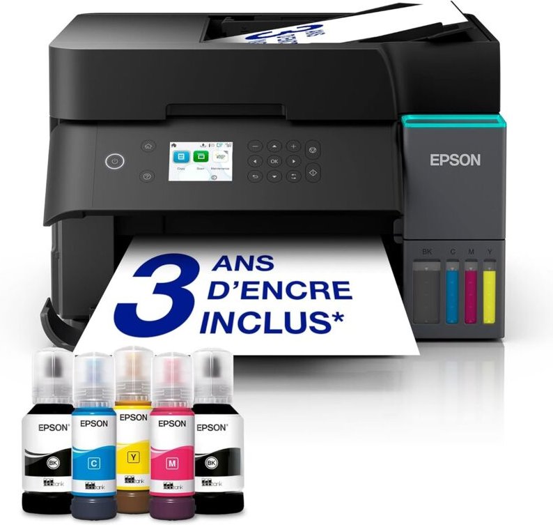 Epson ET-3950 A4-Drucklösung mit WLAN, AirPrint-Tintenpatronen, Dokumenteneinzug, Duplexdruck, Scannen und Kopieren + bi...