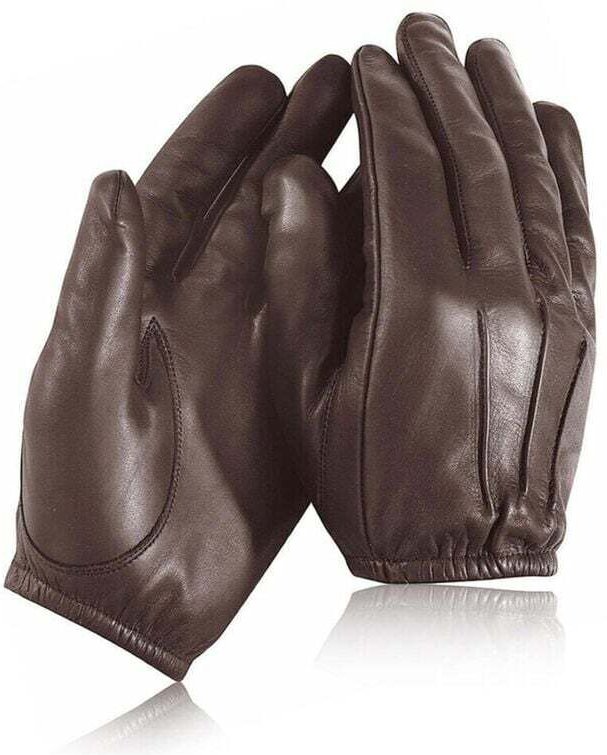 Schnittfeste Polizeihandschuhe mit Kevlar-Futter, feuerfestes Leder, hitzebeständig, SIA-Sicherheit (braun), Größe M (1 ...